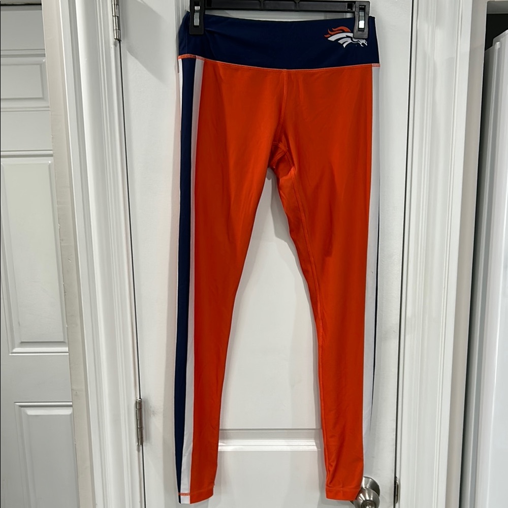 Denver Broncos Orange and Blue Sporty Leggings